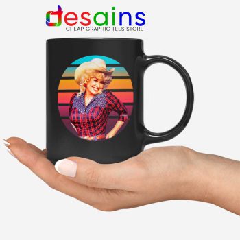 Dolly Parton Retro Style Black Mug Country Music Vintage Coffee Mugs