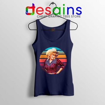 Dolly Parton Retro Style Navy Tank Top Country Music Vintage Tops