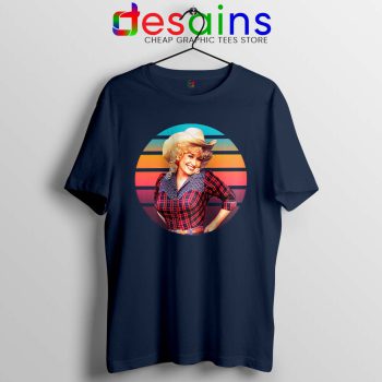 Dolly Parton Retro Style Navy Tshirt Country Music Vintage