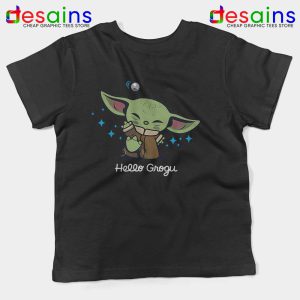 Grogu Baby Yoda Black Kids Tee Mandalorian The Child Youth