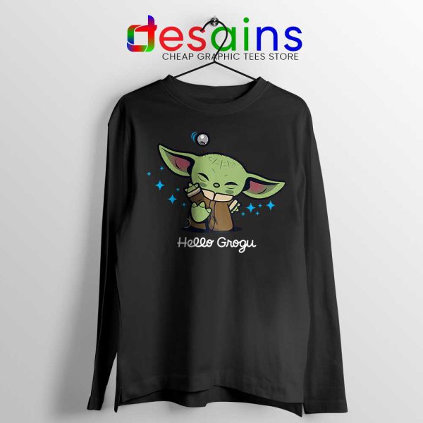 Grogu Baby Yoda Black Long Sleeve Tee The Mandalorian The Child