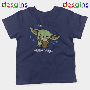 Grogu Baby Yoda Navy Kids Tee Mandalorian The Child Youth