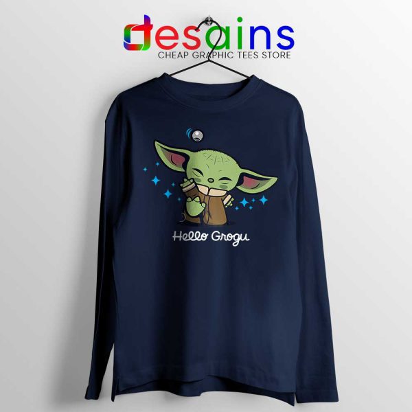 Grogu Baby Yoda Navy Long Sleeve Tee The Mandalorian The Child