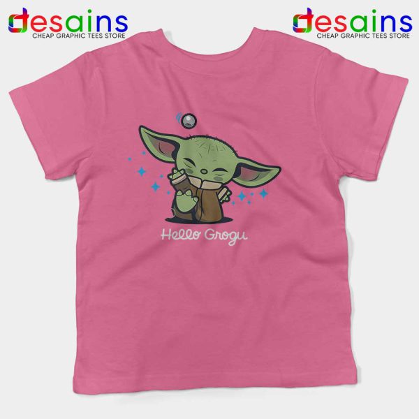 Grogu Baby Yoda Pink Kids Tee Mandalorian The Child Youth