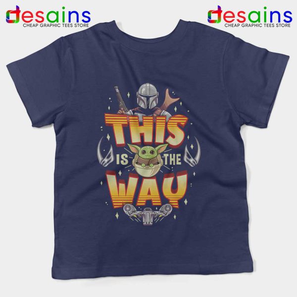 Grogu Mando Red Navy Kids Tee Mandalorian This is The Way Youth