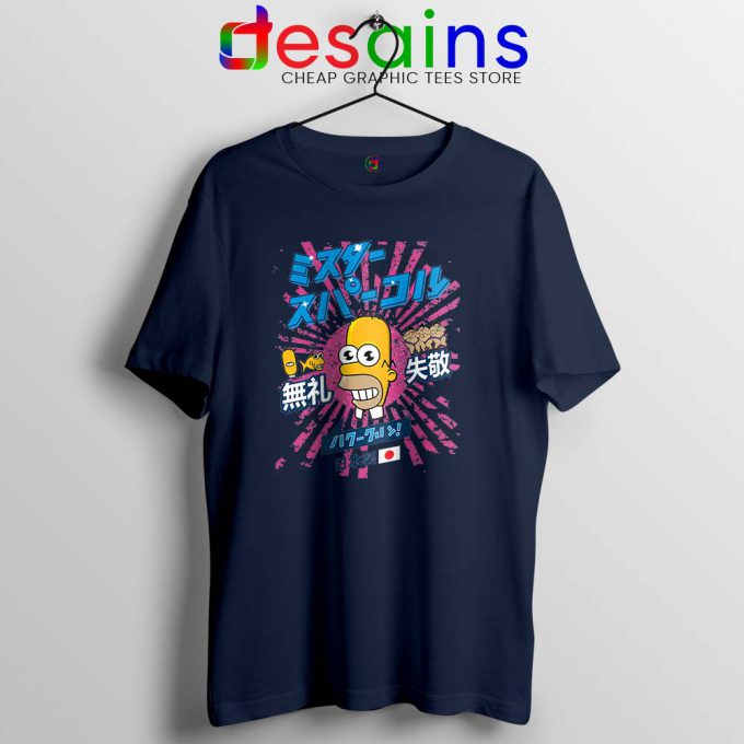 Homer Simpson Mr Sparkle Navy Tshirt Rising Sun Tee Shirts