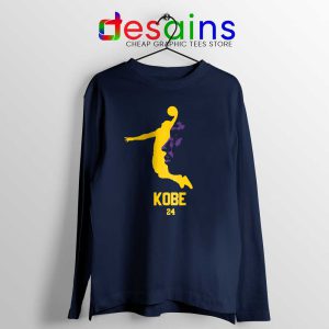 Kobe Legend 24 Lakers Navy Long Sleeve Tee Black Mamba NBA