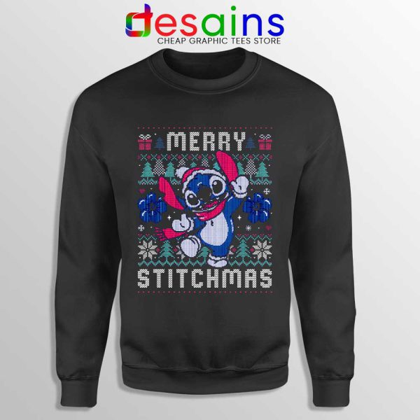 Merry Stitchmas Black Sweatshirt Stitch Ugly Christmas Sweaters