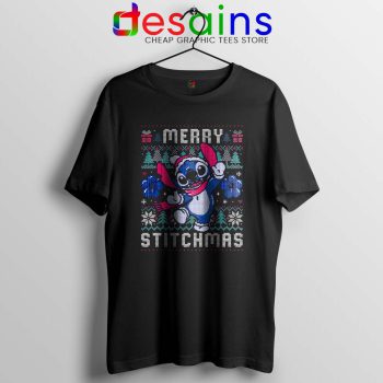 Merry Stitchmas Black Tshirt Stitch Ugly Christmas Tee Shirts