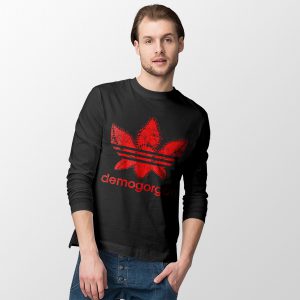 Mouth Demogorgon Adidas Black Long Sleeve Tee