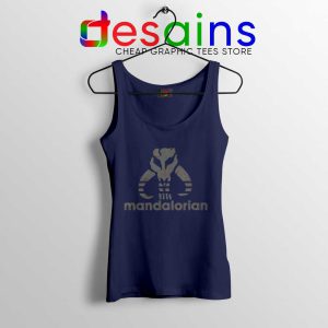 Mythosaur Skull Adidas Navy Tank Top Mandalorian Symbol Tops