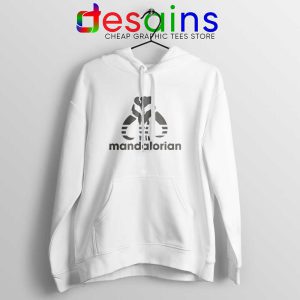 Mythosaur Skull Adidas White Hoodie Mandalorian Symbol Jacket