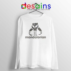 Mythosaur Skull Adidas White Long Sleeve Tee Mandalorian Symbol