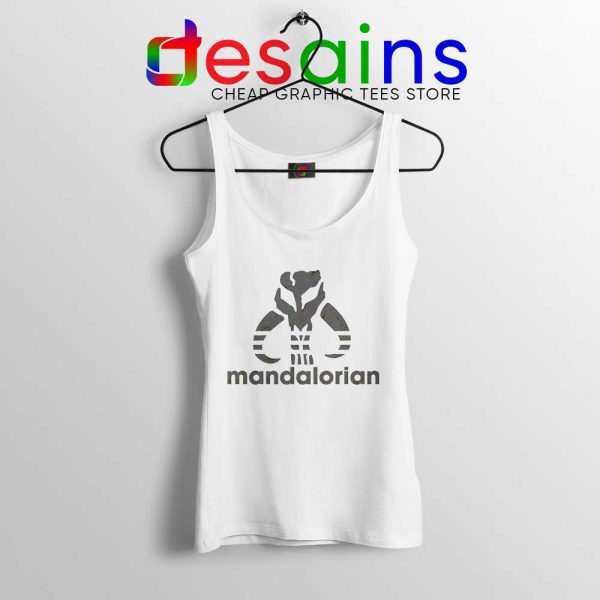 Mythosaur Skull Adidas white Tank Top Mandalorian Symbol Tops