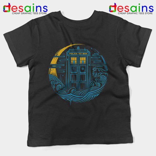 Police Box Dr Who Black Kids Tee The Traveler Tardis Youth Tshirts