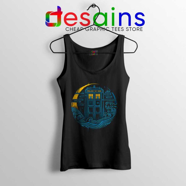 Police Box Dr who Black Tank Top The Traveler Tardis Tops