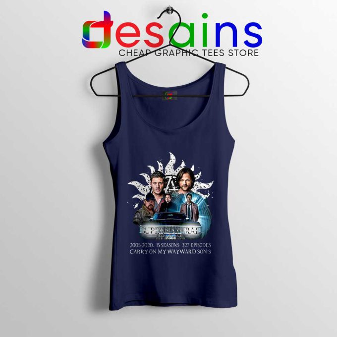 Supernatural Family Navy Tank Top Dont End With Blood 4W Tops