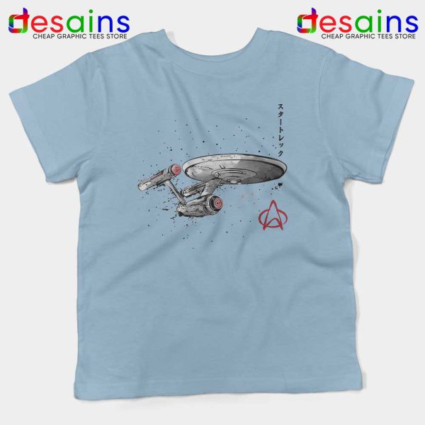 USS Enterprise Japanese Light Blue Kids Tee NCC-1701 Star Trek