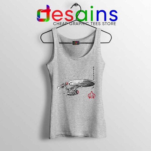 USS Enterprise Japanese SPort Grey Tank Top NCC-1701 Star Trek Tops