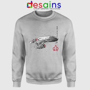 USS Enterprise Japanese Sport Grey Sweatshirt NCC-1701 Star Trek