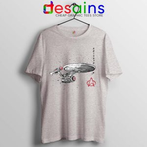 USS Enterprise Japanese Sport Grey Tshirt NCC-1701 Star Trek Tees