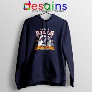 Buffalo Bills White Helmet Navy Hoodie AFC East Champs