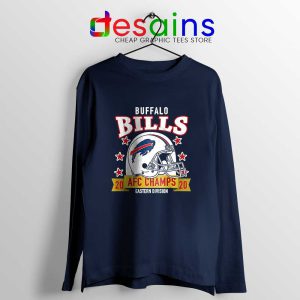 Buffalo Bills White Helmet Navy Long Sleeve Tee