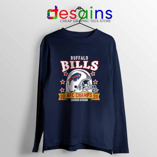 Buffalo Bills White Helmet Navy Long Sleeve Tee