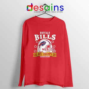 Buffalo Bills White Helmet Red Long Sleeve Tee