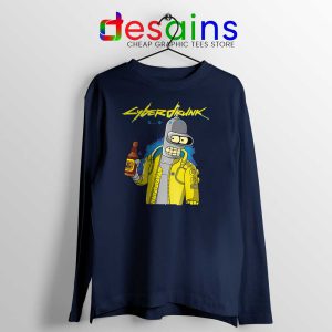 Cyberpunk 2077 Bugs Navy Long Sleeve Tee Graphic Shirts