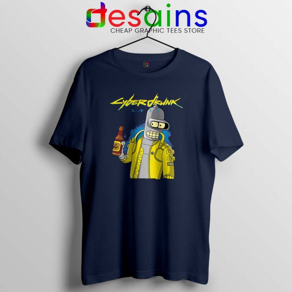 Cyberpunk 2077 Bugs Navy T Shirt Cyberdrunk Graphic Tees