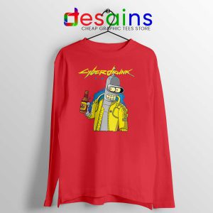 Cyberpunk 2077 Bugs Red Long Sleeve Tee Graphic Shirts