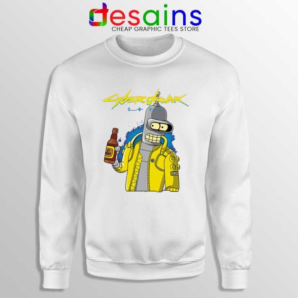 Cyberpunk 2077 Bugs White Sweatshirt Cyberdrunk Graphic