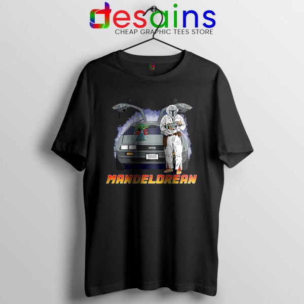 DeLorean Mando Black T Shirt The Mandalorian