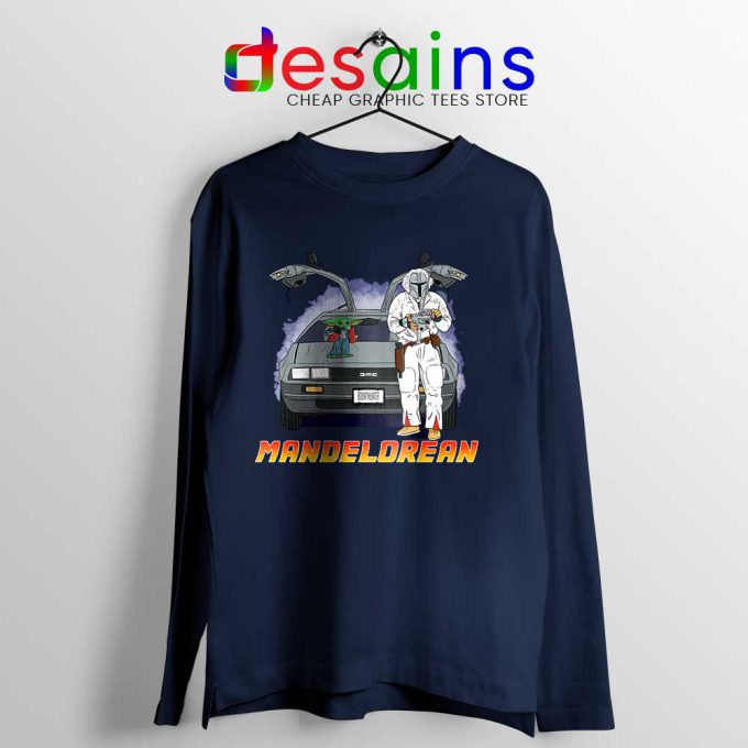 DeLorean Mando Navy Long Sleeve Tee Mandalorian