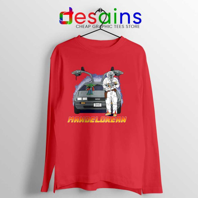 DeLorean Mando Red Long Sleeve Tee Mandalorian