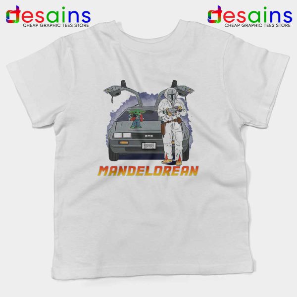 DeLorean Mando White Kids Tee The Mandalorian