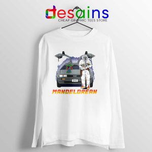 DeLorean Mando White Long Sleeve Tee Mandalorian