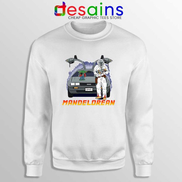 DeLorean Mando White Sweatshirt The Mandalorian