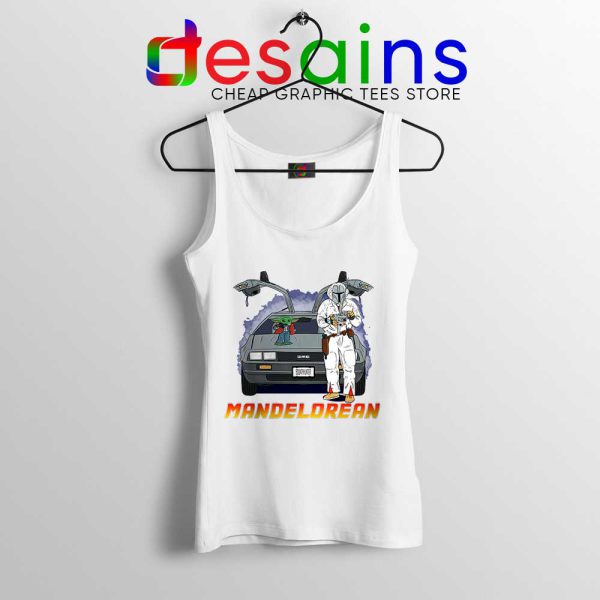 DeLorean Mando White Tank Top The Mandalorian