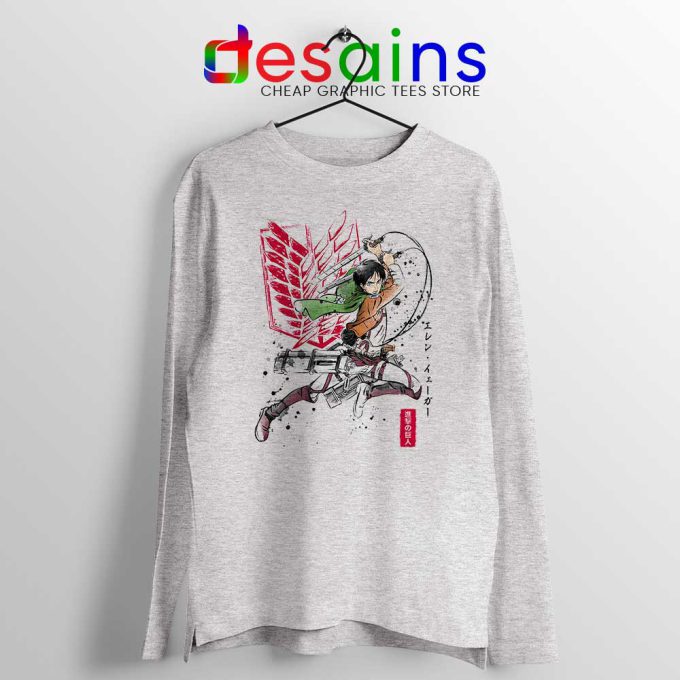 Eren Yeager Titan Sport Grey Long Sleeve Tee Manga