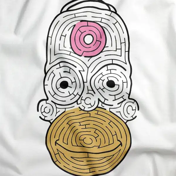 Homer Maze Pattern with Pink Donut