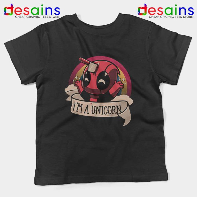 Im A Deadpool Unicorn Black Kids Tee Marvel Comics Youth T-shirts