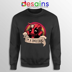 Im A Deadpool Unicorn Black Sweatshirt Marvel Comics Sweaters