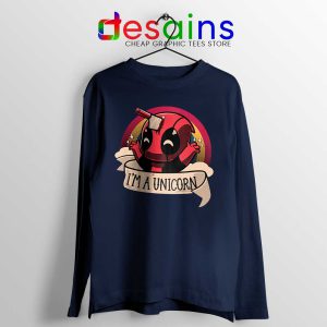 Im A Deadpool Unicorn Navy Long Sleeve Tee