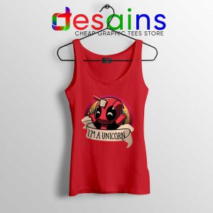 Im A Deadpool Unicorn Red Tank Top Marvel Comics Graphic Tops