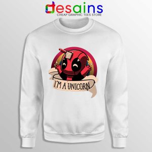 Im A Deadpool Unicorn White Sweatshirt Marvel Comics Sweaters