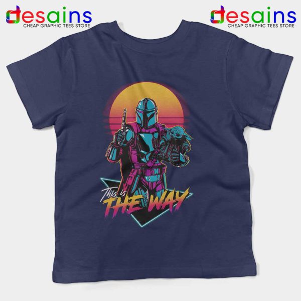 Mandalorian Grogu Navy Kids Tee This is The Way