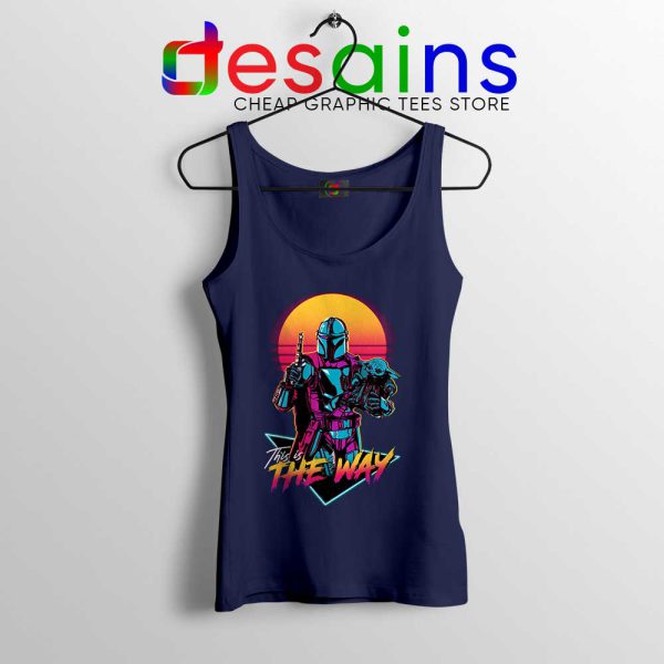 Mandalorian Grogu Navy Tank Top This is The Way