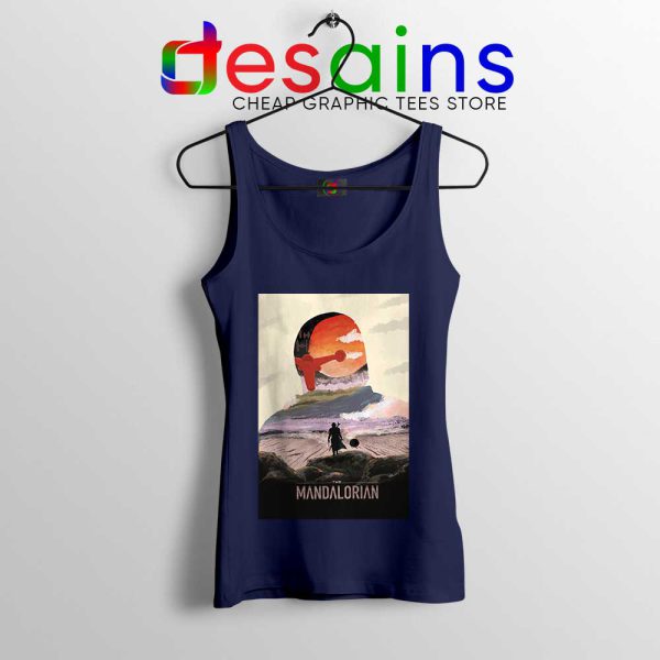 Mandalorian Paint Navy Tank Top Star Wars Merch